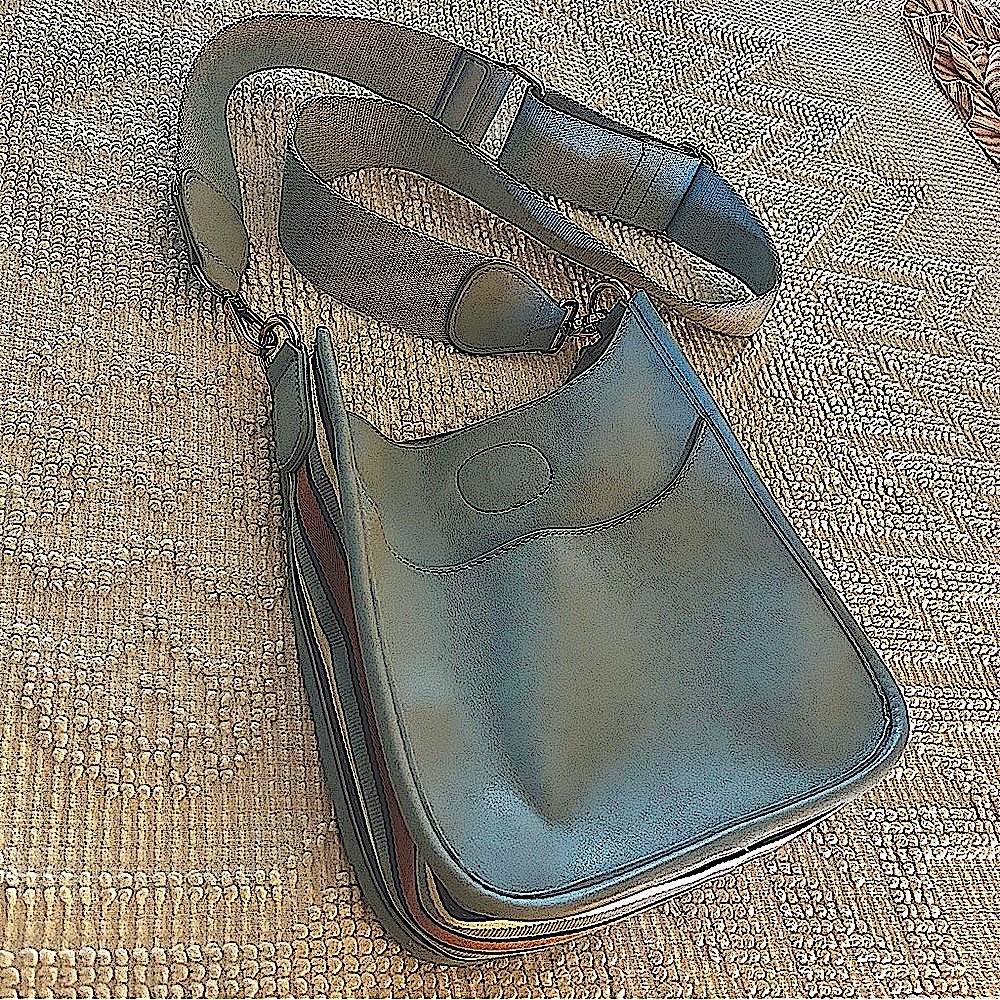 Ah-dorned vegan leather crossbody